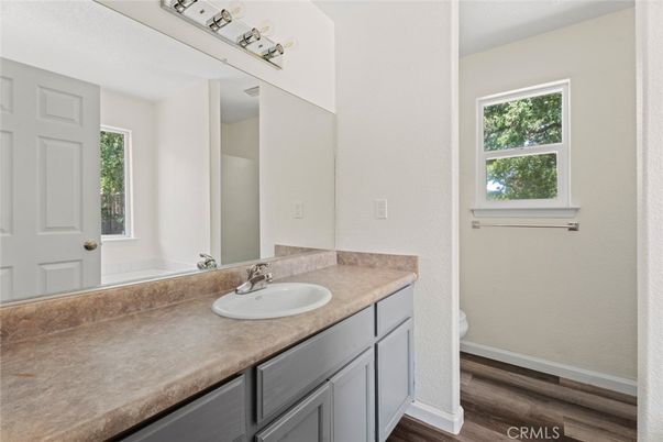 Bathroom, Dual Sink Vanities, Interior, Wood Texture Flooring
