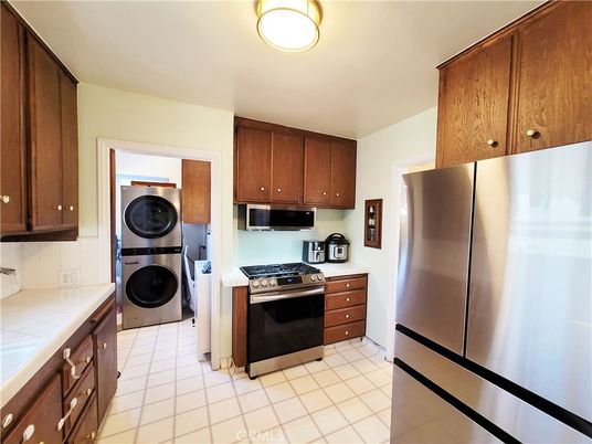 Interior, Kitchen, Tile Countertops, Washer