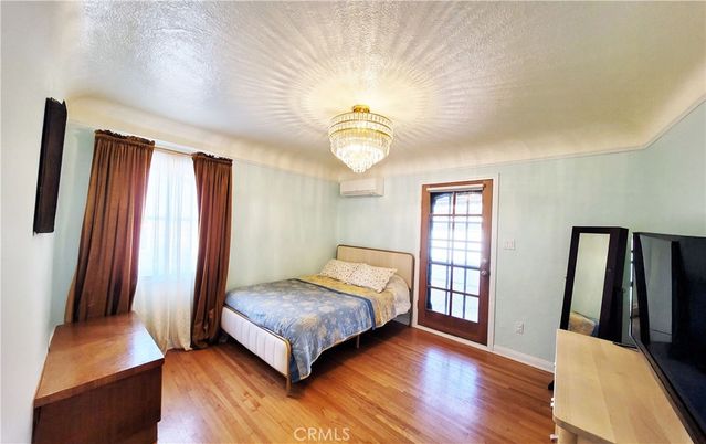 Bedroom, Chandelier, Interior, Wood Texture Flooring