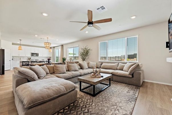 Interior, Kitchen, Living room, Pendant Lights, Recessed Lighting, Stainless Steel Appliances, Wood Texture Flooring