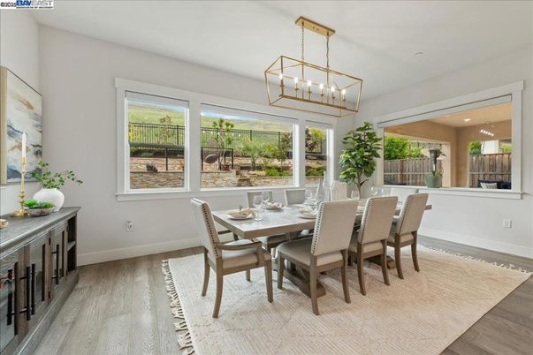 Chandelier, Dining room, Interior, Pendant Lights, Wood Texture Flooring