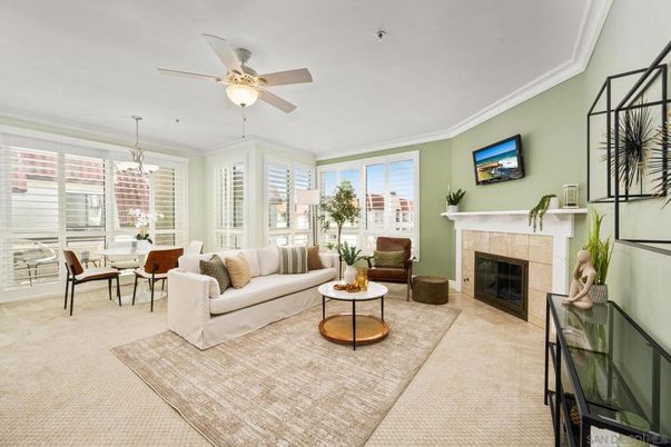 Dining room, Fireplace, Interior, Living room