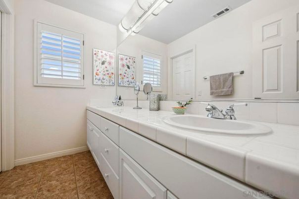 Bathroom, Dual Sink Vanities, Interior, Tile Countertops