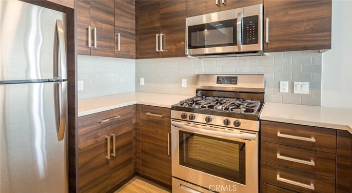 Interior, Kitchen, Stainless Steel Appliances, Wood Texture Flooring
