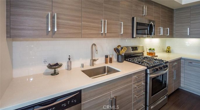 Interior, Kitchen, Stainless Steel Appliances, Wood Texture Flooring