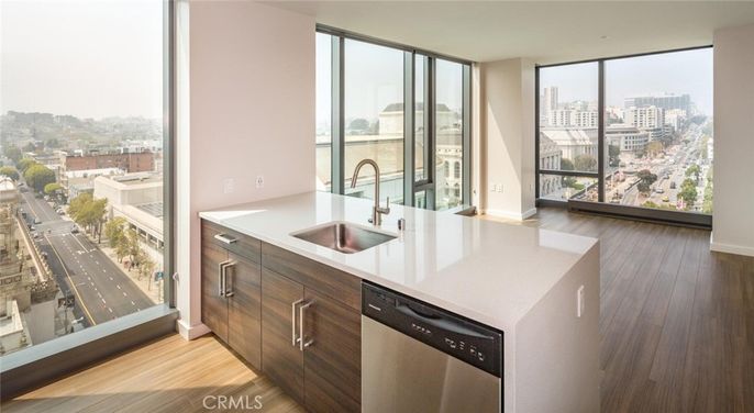 Interior, Kitchen, Stainless Steel Appliances, Wood Texture Flooring