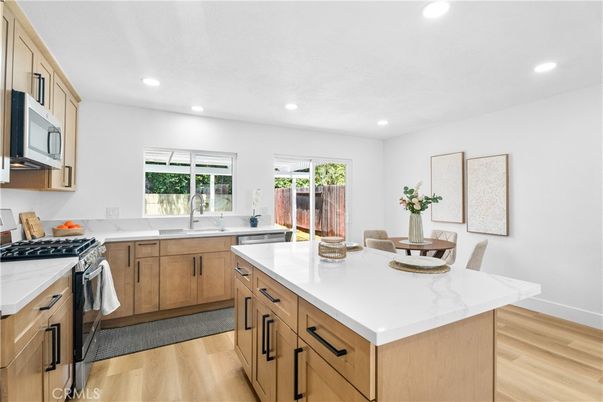 Interior, Kitchen, Recessed Lighting, Wood Texture Flooring