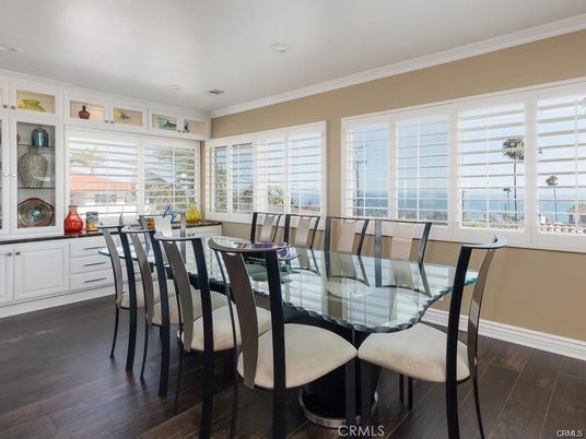 Dining room, Interior, Recessed Lighting, Water, Wood Texture Flooring