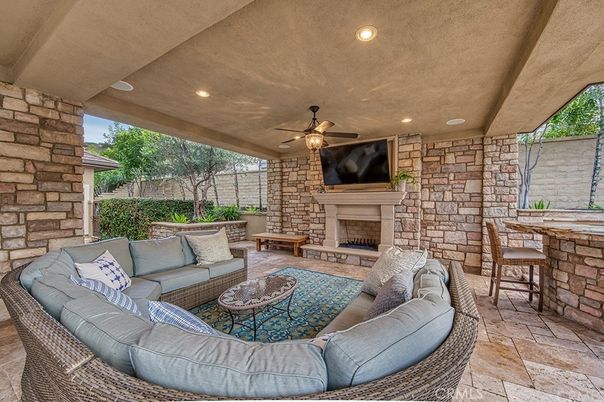 Exterior, Fireplace, Recessed Lighting