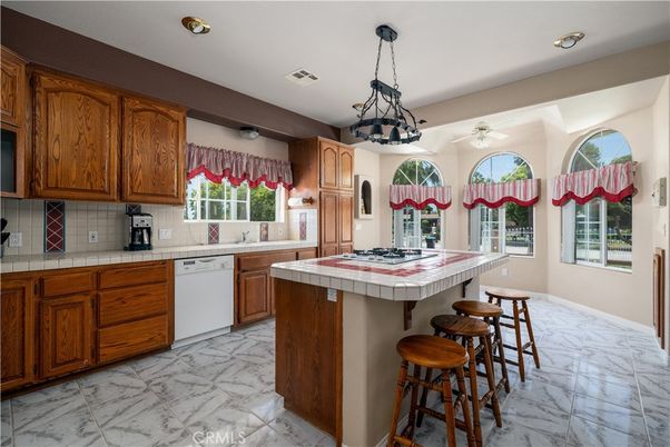 Interior, Kitchen, Marble, Pendant Lights, Recessed Lighting, Tile Countertops