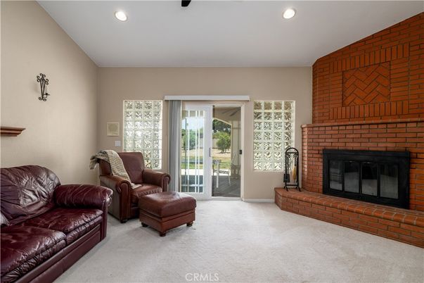 Fireplace, Interior, Living room, Recessed Lighting, Stone Walls