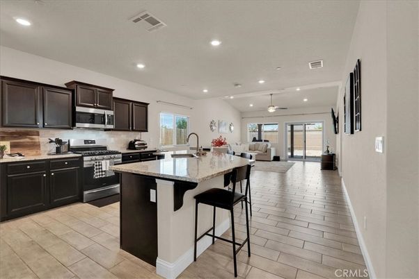 Interior, Kitchen, Living room, Pendant Lights, Recessed Lighting, Stainless Steel Appliances, Wood Texture Flooring