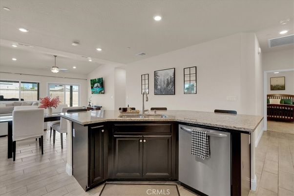 Dining room, Interior, Kitchen, Recessed Lighting, Wood Texture Flooring