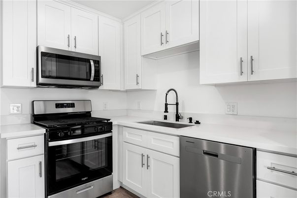 Interior, Kitchen, Stainless Steel Appliances, Wood Texture Flooring