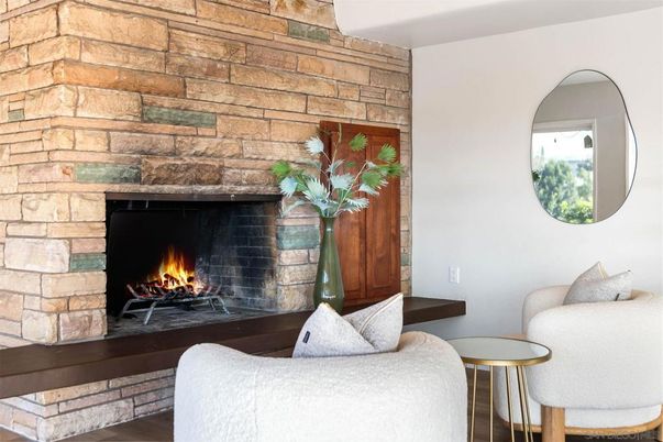 Fireplace, Interior, Living room, Stone Walls