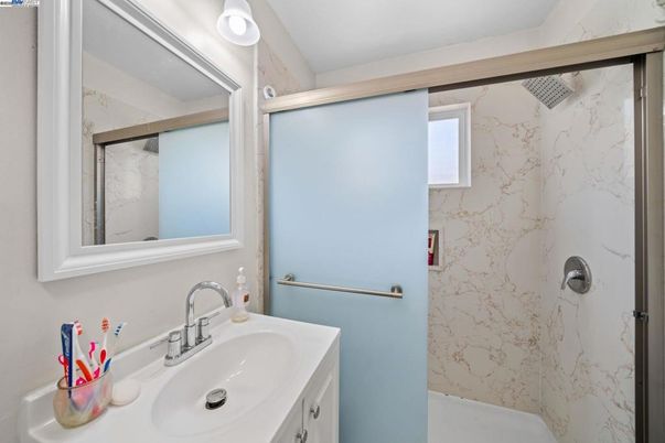 Bathroom, Glass Shower, Interior, Marble Walls