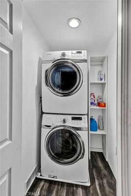 Interior, Recessed Lighting, Utility Closets, Washer, Wood Texture Flooring