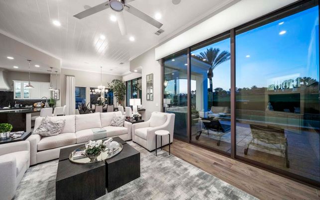 Dining room, Interior, Kitchen, Living room, Pendant Lights, Recessed Lighting, Wood Texture Flooring