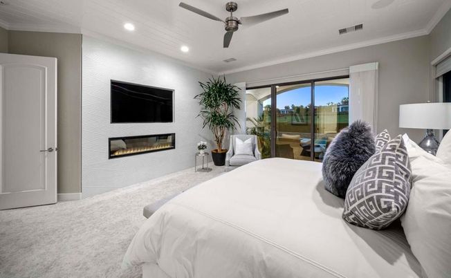 Bedroom, Fireplace, Interior, Recessed Lighting