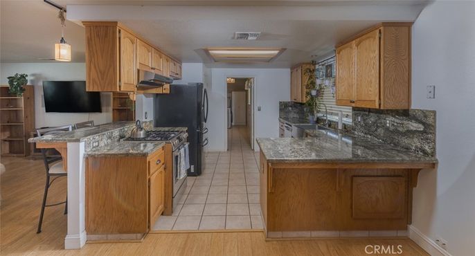 Interior, Kitchen, Pendant Lights, Wood Texture Flooring