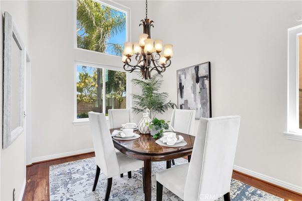 Chandelier, Dining room, Interior, Wood Texture Flooring