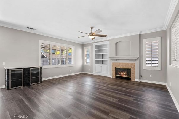 Empty room, Fireplace, Interior, Wood Texture Flooring