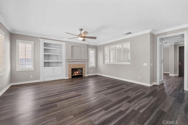 Empty room, Fireplace, Interior, Wood Texture Flooring