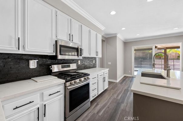 Interior, Kitchen, Recessed Lighting, Wood Texture Flooring