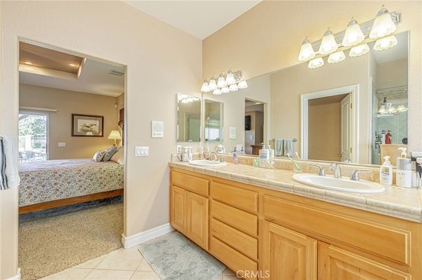 Bathroom, Bedroom, Dual Sink Vanities, Interior, Recessed Lighting, Tile Countertops