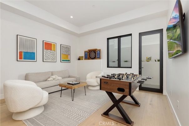 Game Room, Interior, Living room, Recessed Lighting, Wood Texture Flooring