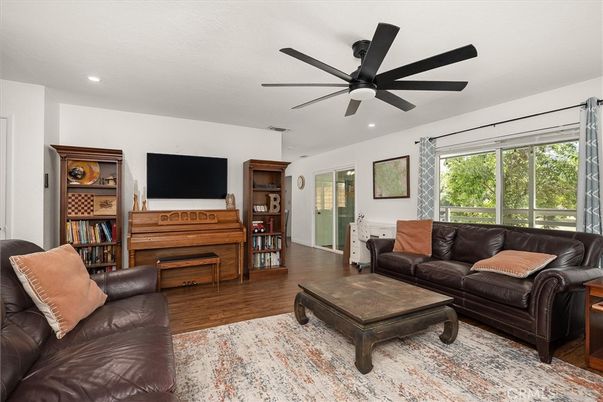 Interior, Living room, Piano, Recessed Lighting, Wood Texture Flooring