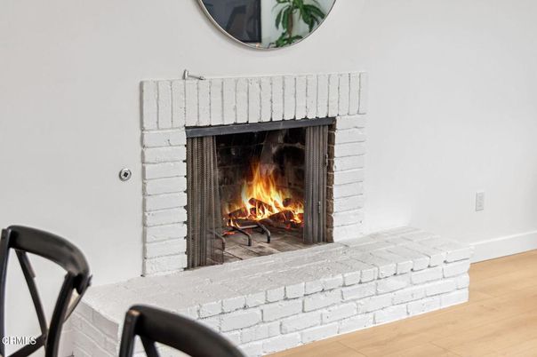 Fireplace, Interior, Wood Texture Flooring