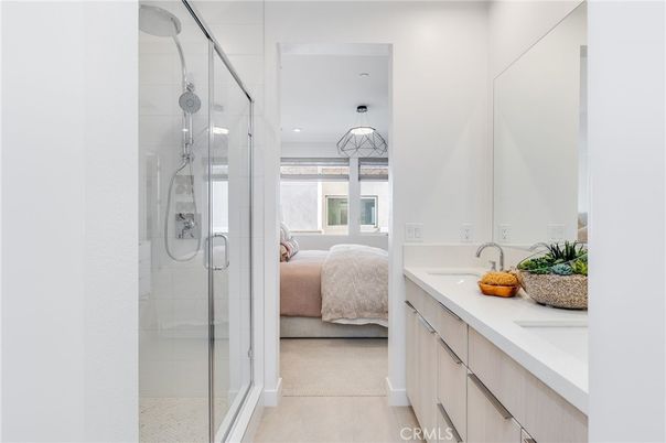 Bathroom, Bedroom, Dual Sink Vanities, Glass Shower, Interior, Recessed Lighting