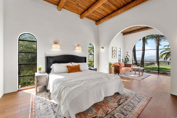 Bedroom, Interior, Wooden Beams, Wooden Ceilings, Wood Texture Flooring