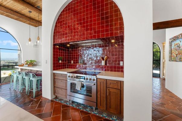 Interior, Kitchen, Pendant Lights, Stainless Steel Appliances, Wooden Beams, Wooden Ceilings