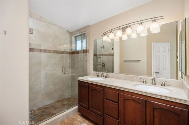 Bathroom, Dual Sink Vanities, Glass Shower, Interior