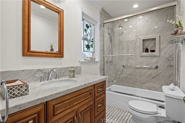 Bathroom, Glass Shower, Interior, Marble Walls, Recessed Lighting