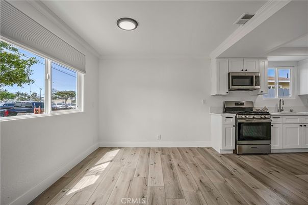 Interior, Kitchen, Stainless Steel Appliances, Wood Texture Flooring