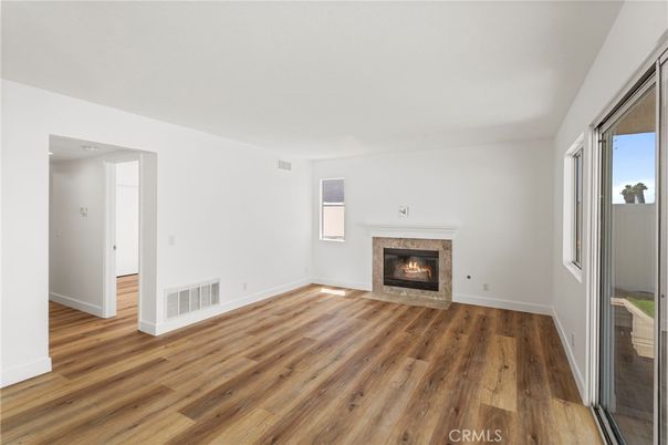Empty room, Fireplace, Interior, Wood Texture Flooring