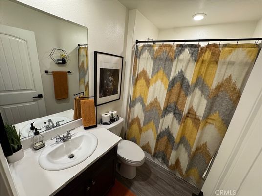 Bathroom, Interior, Recessed Lighting, Wood Texture Flooring