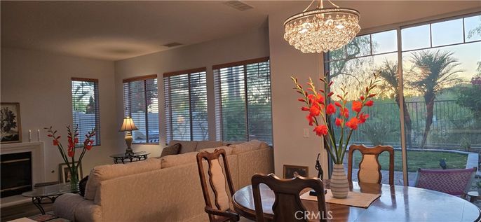 Chandelier, Dining room, Fireplace, Interior, Wood Texture Flooring