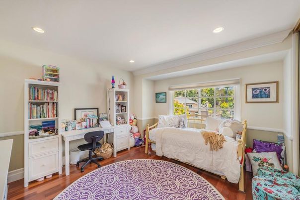 Bedroom, Home Office, Interior, Recessed Lighting, Wood Texture Flooring