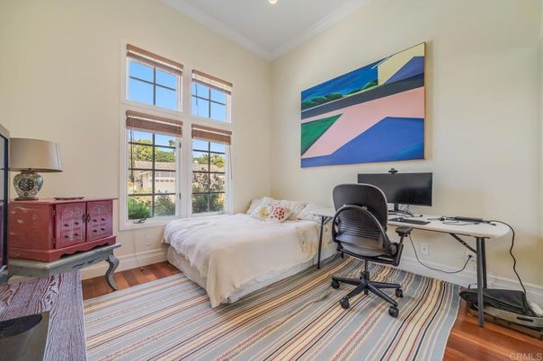 Bedroom, Home Office, Interior, Recessed Lighting, Wood Texture Flooring