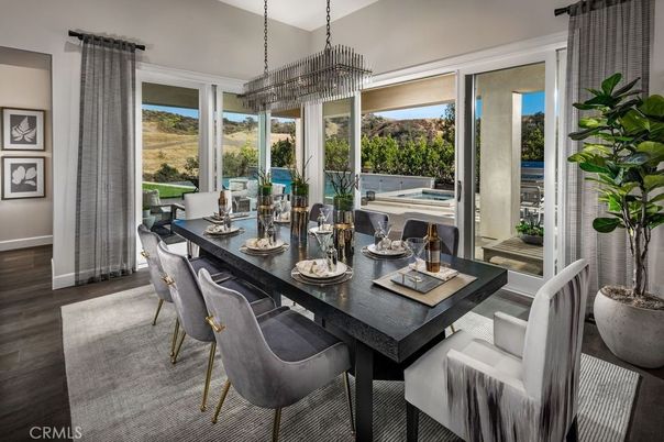 Chandelier, Dining room, Interior, Pendant Lights, Wood Texture Flooring
