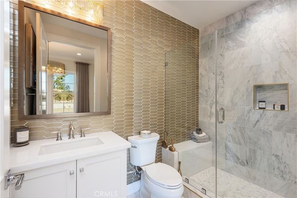 Bathroom, Glass Shower, Interior, Marble Walls, Recessed Lighting