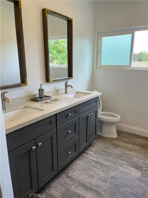 Bathroom, Dual Sink Vanities, Interior, Wood Texture Flooring