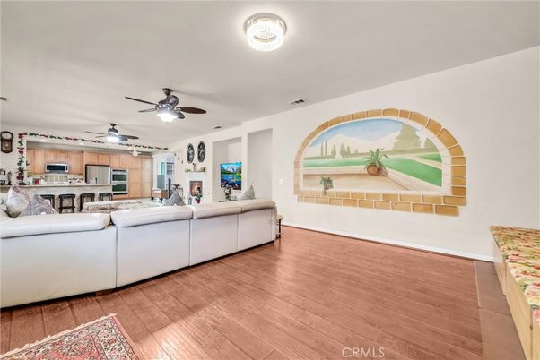 Interior, Kitchen, Living room, Stainless Steel Appliances, Wood Texture Flooring