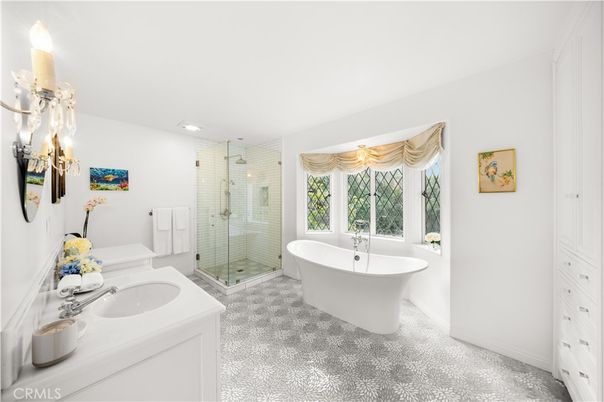 Bathroom, Dual Sink Vanities, Free Standing Baths, Glass Shower, Interior