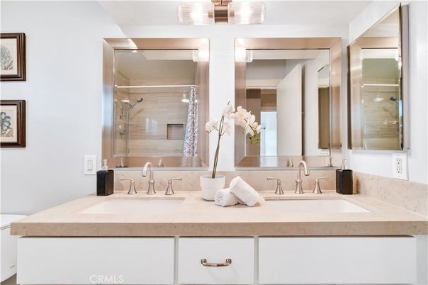 Bathroom, Dual Sink Vanities, Glass Shower, Interior