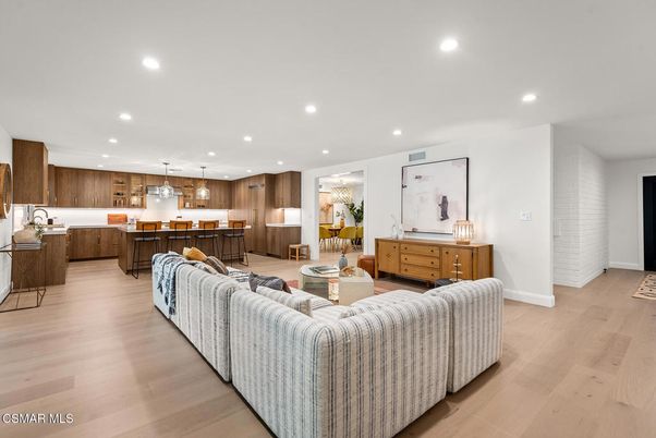 Interior, Kitchen, Living room, Pendant Lights, Recessed Lighting, Wood Texture Flooring